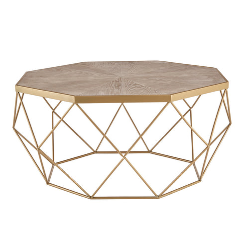 Nayi Geometric Gold Coffee Table