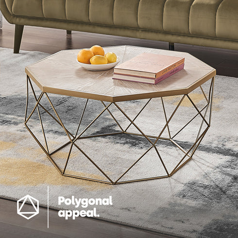 Nayi Geometric Gold Coffee Table