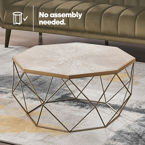 Nayi Geometric Gold Coffee Table