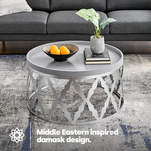 Damaski Circular Silver Coffee Table