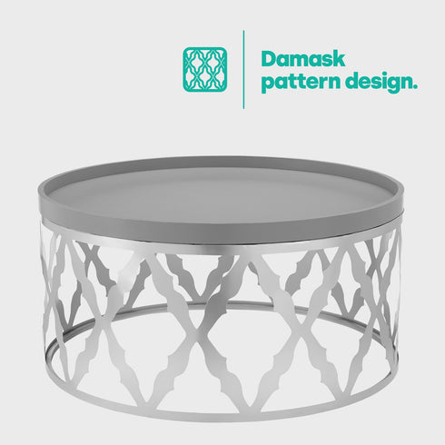 Damaski Circular Silver Coffee Table