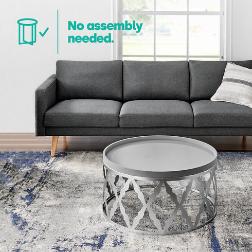 Damaski Circular Silver Coffee Table