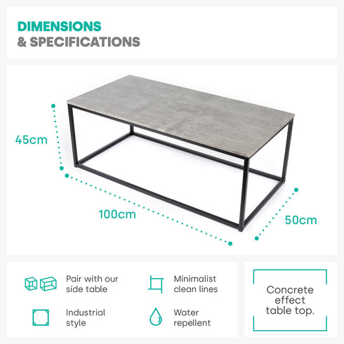 Industrial Concrete Effect Coffee Table