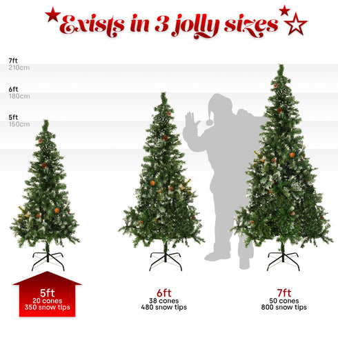 Artificial Snowy Christmas Tree - 5ft