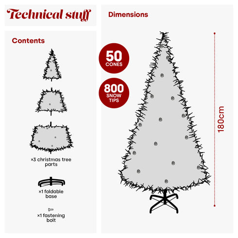 Artificial Snowy Christmas Tree - 7ft