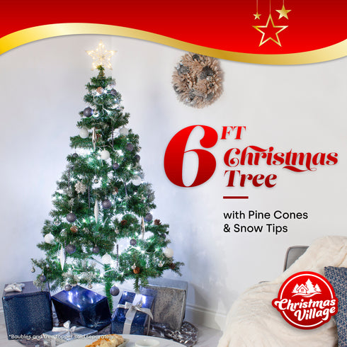 Artificial Snowy Christmas Tree - 6ft