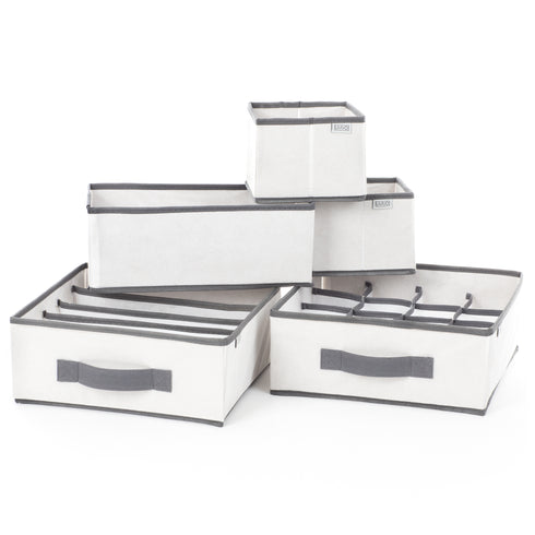 Wardrobe Fabric Boxes - Set of 5