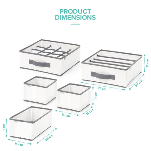 Wardrobe Fabric Boxes - Set of 5