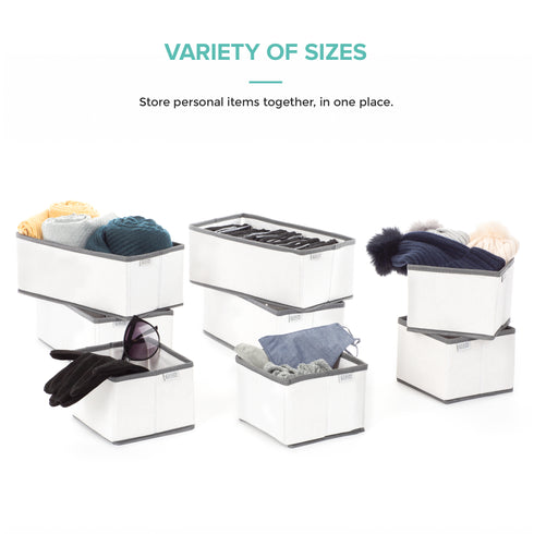 Drawer Fabric Boxes, Set of 8