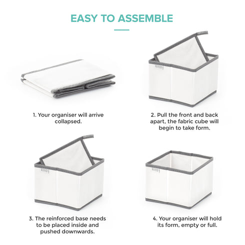 Drawer Fabric Boxes, Set of 8