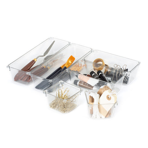 Drawer Organiser Tray Set - 6 Mixed