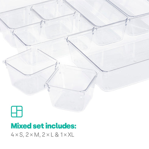 Drawer Organiser Tray Set - 9 Mixed