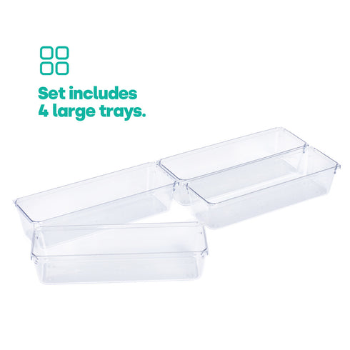 Drawer Organiser Tray Set - 4 Large