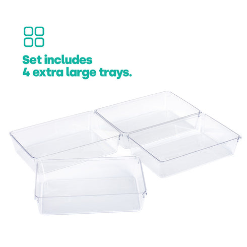 Drawer Organiser Tray Set - 4 XLarge
