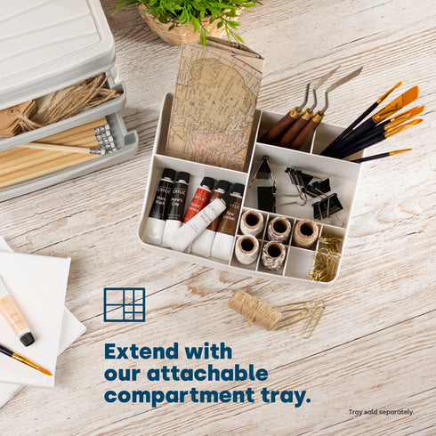 3 Drawer Small Desk Organiser - Grey