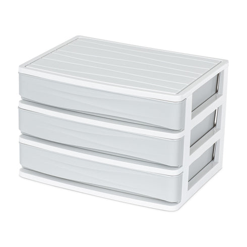 3 Drawer Large Desk Organiser - Grey
