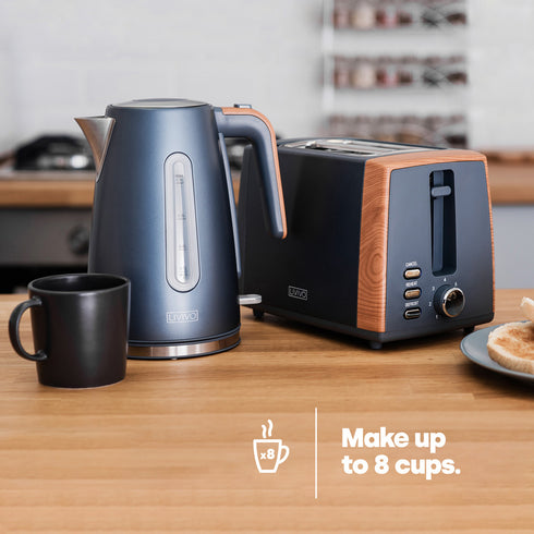 Orion 1.7L Kettle - Midnight Grey / Wood Effect