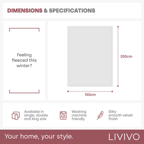 Double Fleece Blanket - Champagne