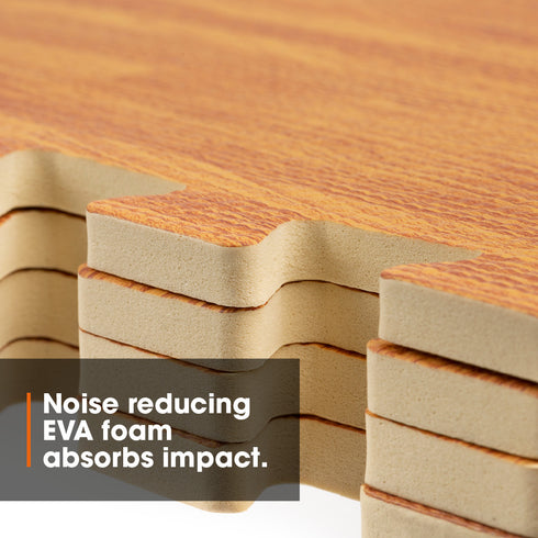 Interlocking Gym Mat - Oak Wood