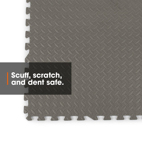 Interlocking Gym Mat - Corrugated Grey