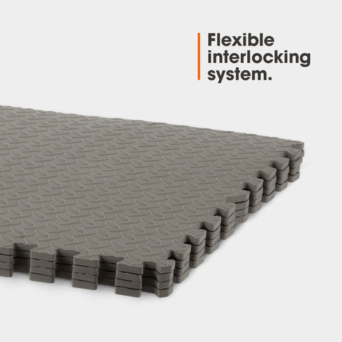 Interlocking Gym Mat - Corrugated Grey