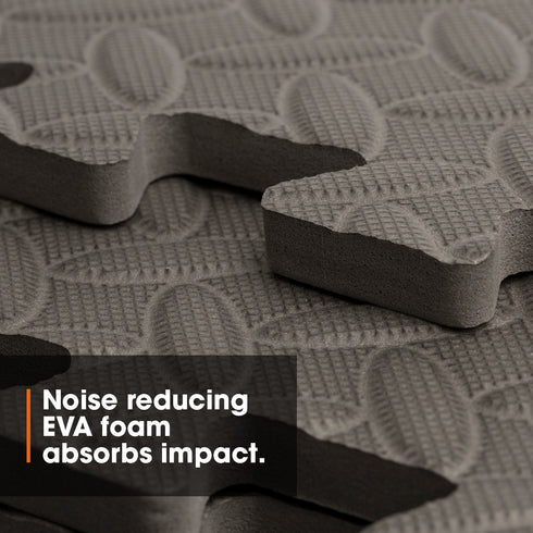 Interlocking Gym Mat - Corrugated Grey