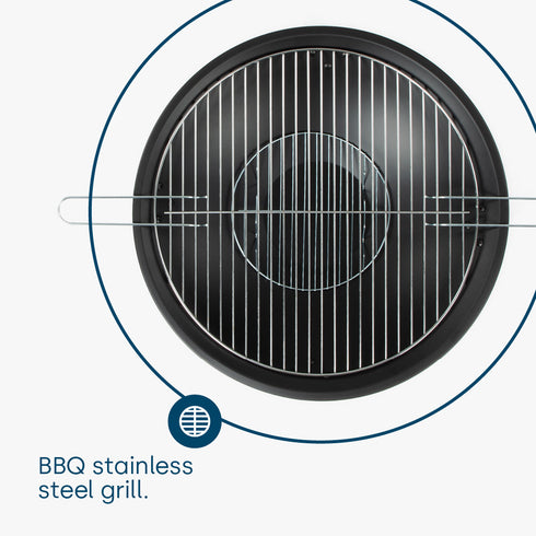 Foldable Round Fire Pit - Black