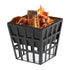 Iron Lattice Fire Pit with BBQ Grill - Black