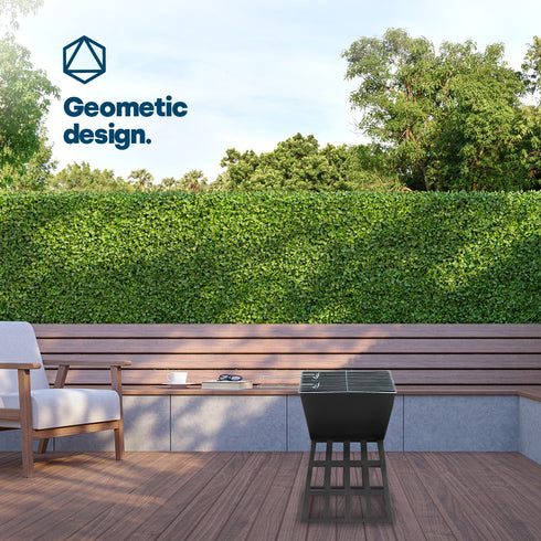 Iron Lattice Fire Pit with BBQ Grill - Black