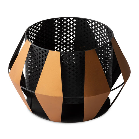 Sunburst Iron Fire Pit with BBQ grill - Black / Bronze