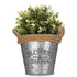 Round Zinc Plant Pot 16cm with Hessian Handle