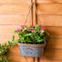 Zinc Hanging Plant Pot with Hessian Rope