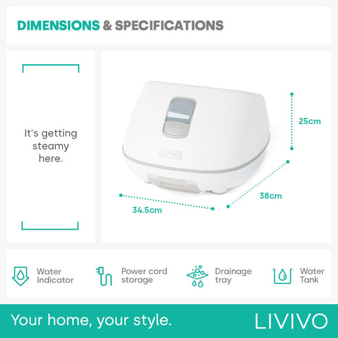 Deluxe Steam Foot Spa - Grey