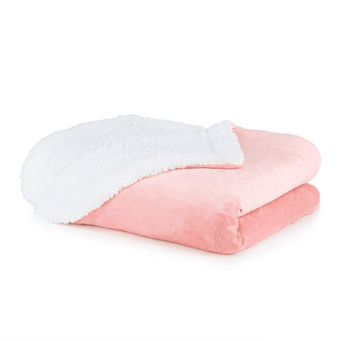 Single Sherpa Fleece Blanket - Blush