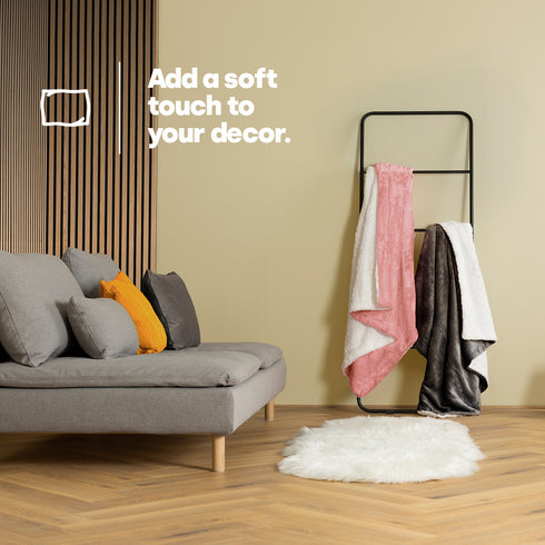 Single Sherpa Fleece Blanket - Blush