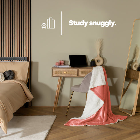 Single Sherpa Fleece Blanket - Blush