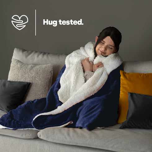 Single Sherpa Fleece Blanket - Midnight