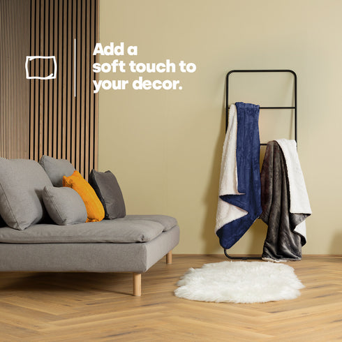 Single Sherpa Fleece Blanket - Midnight