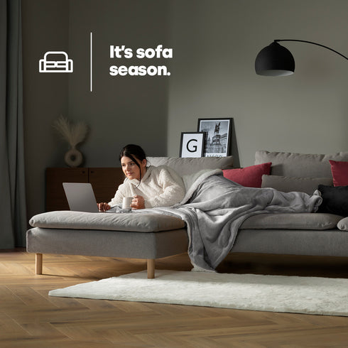 Single Sherpa Fleece Blanket - Misty Grey