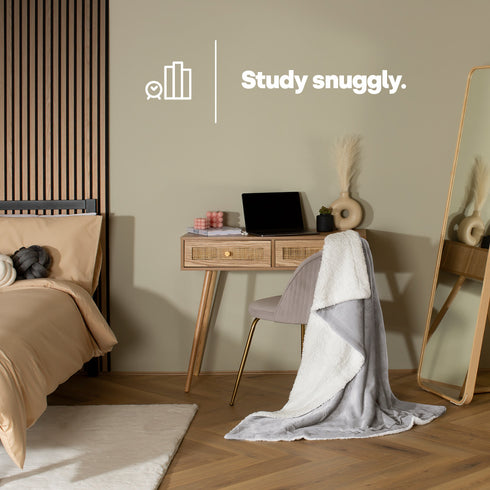 Single Sherpa Fleece Blanket - Misty Grey