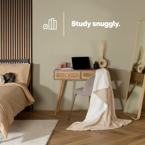 Single Sherpa Fleece Blanket - Champagne