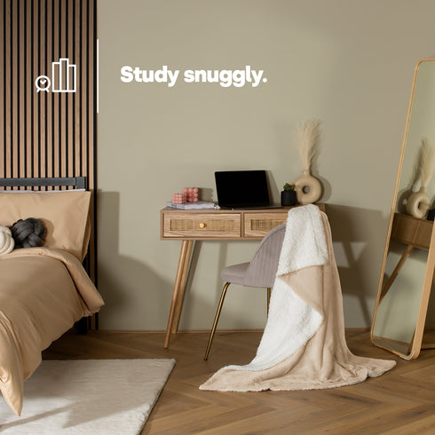 Double Sherpa Fleece Blanket - Champagne