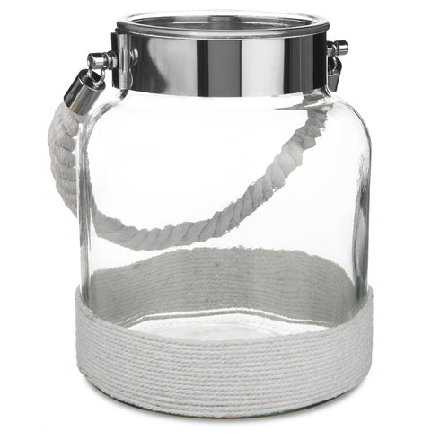 Hurricane Glass Lantern - White