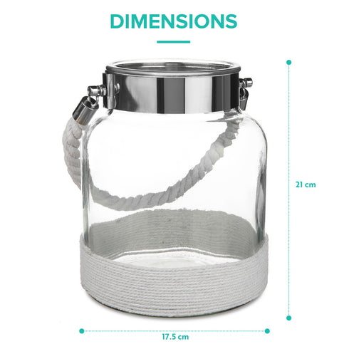 Hurricane Glass Lantern - White