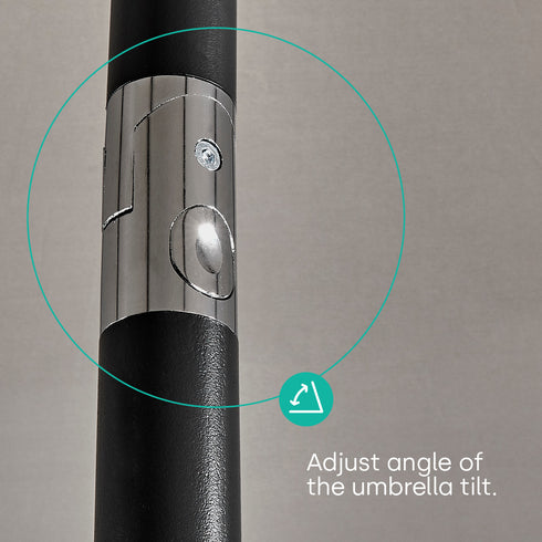 Tilting Parasol with Crank Lever - Grey