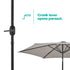 Tilting Parasol with Crank Lever - Grey