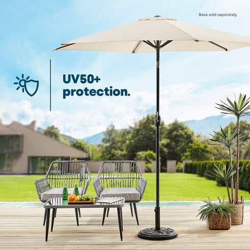 Tilting Parasol with Crank Lever - Beige