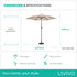 Tilting Parasol with Crank Lever - Beige