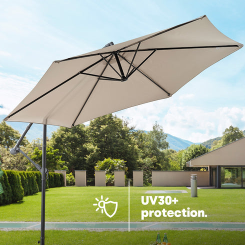 Cantilever Overhanging Parasol - Grey