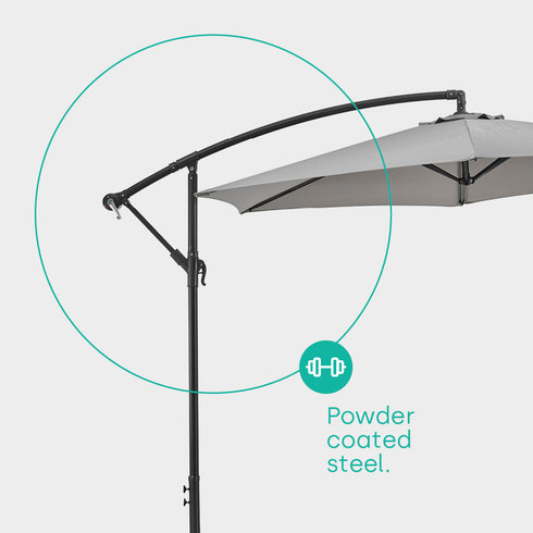 Cantilever Overhanging Parasol - Grey